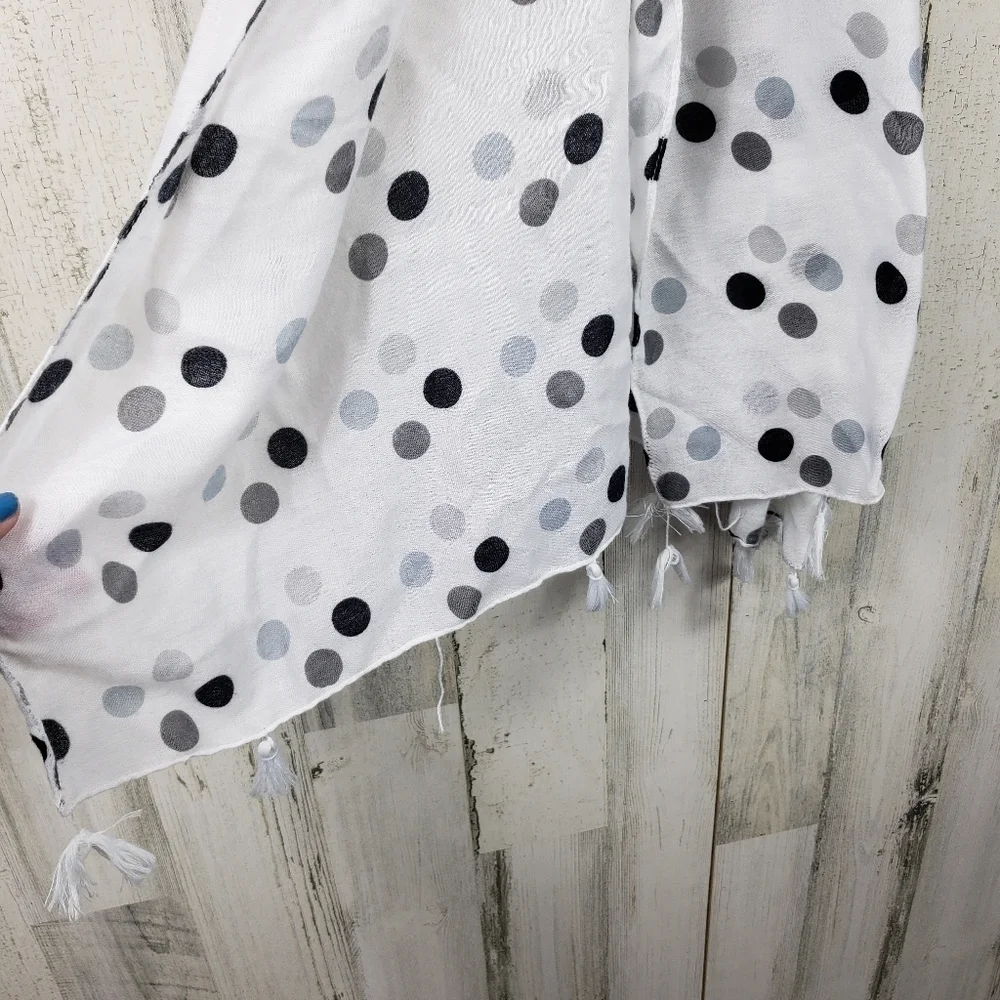 Amman Jordan white polka dot long scarf